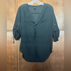 Zinga Women's Sheer black long sleeves top size S